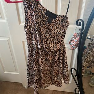 Pink and black  Cheetah print dress